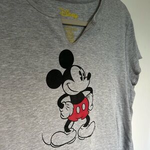 Disney Gray and Black Mickey Mouse Short Sleeve Tee